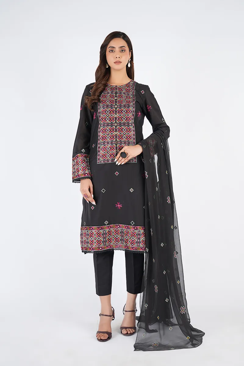 ワンピース Pakistani Breeze embroidery 3Pc kurta White Pearl Embroidered Dress 3 Piece Suit, Long Sleeve