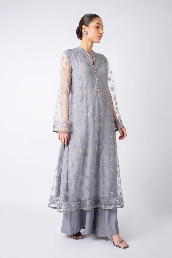 open lace back dress Grey Dove  Formal Wear Pakistani  Mahum Asad