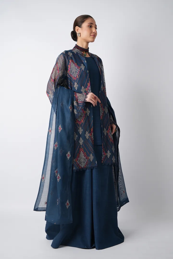 green emerald velvet dress Bareeze CH4185-Green Festive Embroidered Formal Collection – Sara Clothes main image 0