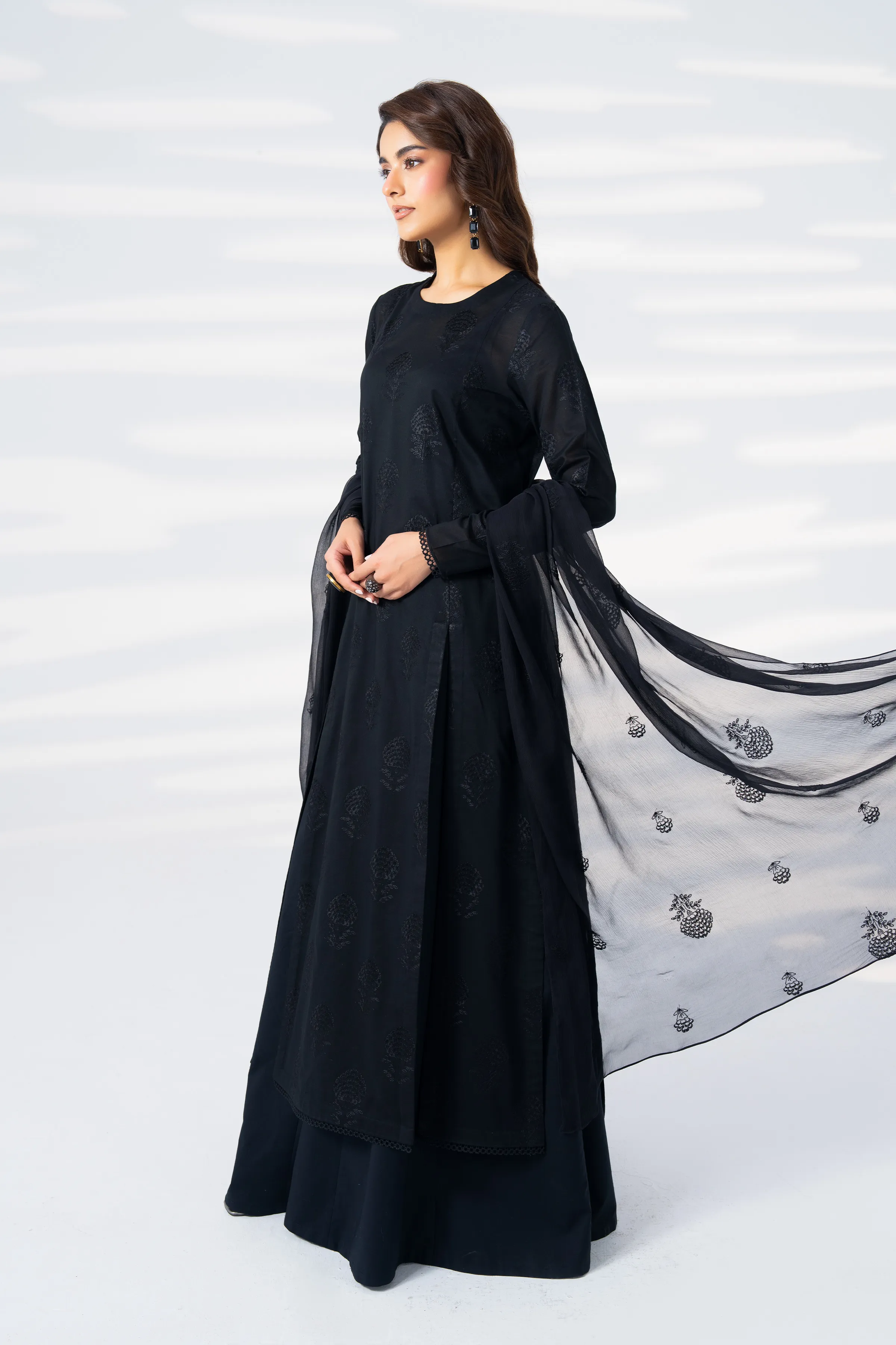bareeze black dress BLACK CLASSIC MHR 53