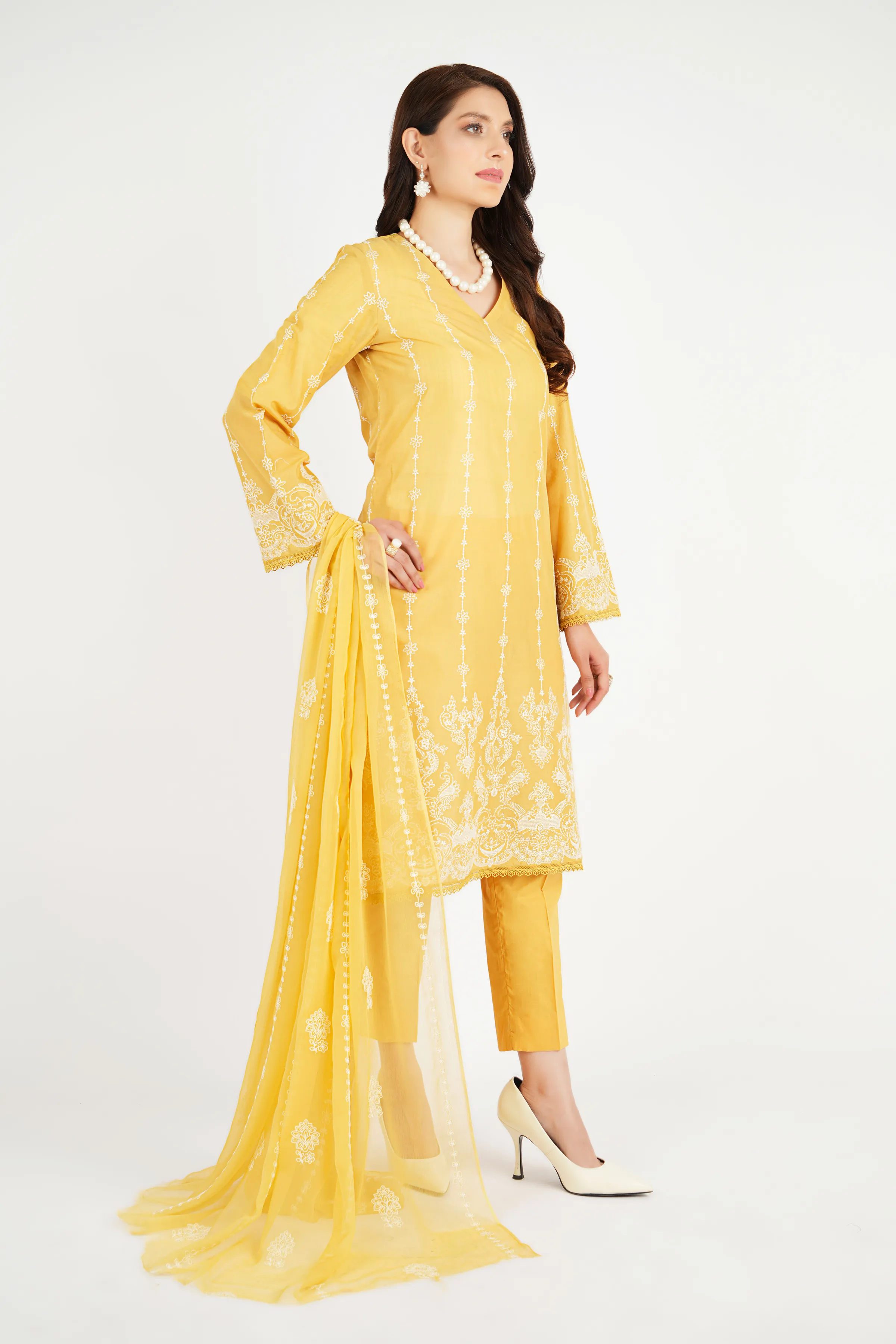 ワンピース Pakistani Breeze embroidery 3Pc kurta 3 Piece | Bareeze